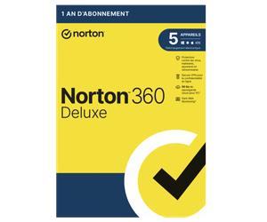 Norton 360 Deluxe 2026 | 5 appareils | 1 an | VPN Inclus | 50Go Cloud | PC/Mac/Android/iOS | Téléchargements
