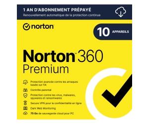 Norton 360 Premium | Abonnement annuel | 10 appareils | La derniÃšre version