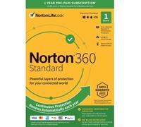 Norton 360 Standard | 1 appareil | 1 an | 10 Go de stockage en ligne | Windows, Mac, Android et iOS