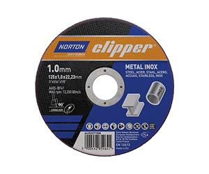 Norton Clipper Lot de 100 disques à tronçonner pour acier/inox 125 x 1,0 x 22,23 mm