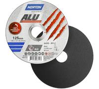 Norton Lot de 10 disques à tronçonner en aluminium A 36 Q - Diamètre au choix : 125 x 1 x 22,23 mm