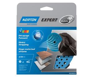 Norton Lot de 5 Disque auto-agrippants expert Diamètre 150 Grain 40