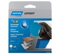 Norton Lot de 5 Disques papier Norgrip expert Diamètre 127 mm Grain 40