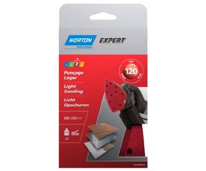 Norton Lot de 5 Patins multi ponceuse perfores auto-agrippants H216 expert 102 x 152 mm Grain 120