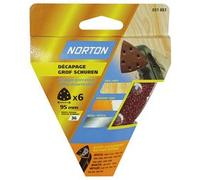 Norton Lot de 6 Triangles perfores 6 Trous auto agrippants Diamètre 95 mm Grain 80