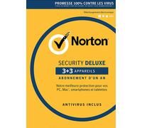 Norton Security Deluxe | 6 appareils | renouvellement automatique | licence annuelle