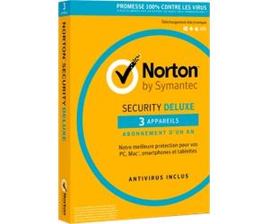 Norton Security Deluxe | adaptÃ© Ã 3 installations | 12 mois | renouvellement automatique en option