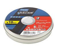 Norton Vulcan - Lot de 25 disques à tronçonner pour meuleuse d'angle - Diamètre : 125 mm x 1,0 mm - Pour acier inoxydable