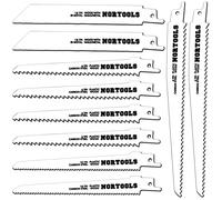 NORTOOLS 10 pièces150 200 mm BIM CRV lames de scie sabre alternative ensemble combiné de coupe alternative sans fil métal bois pour l'élagage pour modèles Bosch DEWALT Makita etc.