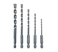NORTOOLS Lot de 5 Forets à Béton et Pierre (3/4/5/6/8 mm) - Pointe Carbure pour Béton, Brique | Queue Hexagonale 1/4" Compatible DeWalt, Makita, Bosch | Forets Béton Renforcés et Pierre Naturelle