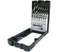 NORTOOLS Set de 15 forets à centrer à pointe (3-10 mm) | Forets à bois HCS à pointe à 3 taillants | Pour bois massif et ébénisterie | Inclus boîte de rangement