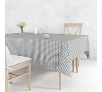 Nortufting Nappe de Table Toile Cirée à Carreaux imperméable Décor Traditionnel - Largeur 140 cm - Livraison roulée et sans Plis (Gris, Ovale 140 x 300 cm)