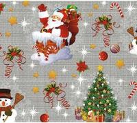 Nortufting Nappe Toile Cirée de Noël - Largeur 140 cm - New Year Argent - Roulé sur Un Tube en Carton (sans Plis) (Rect 140 x 300 cm)