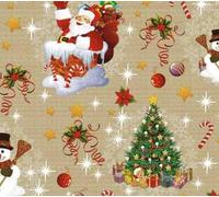 Nortufting Nappe Toile Cirée de Noël - Largeur 140 cm - New Year Gold - Roulé sur Un Tube en Carton (sans Plis) (Rect 140 x 350 cm)