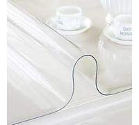 Nortufting Nappe Transparente 0,80 mm d'épaisseur - Robuste et Facile à Nettoyer - Largeur 140 cm - Roulé sur Tube (sans Plis) (Ovale 140 x 200 cm)