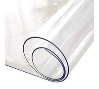 Nortufting Nappe Transparente épaisse 2 mm d'épaisseur au mètre - Largeur 120 cm - Roulé sur Tube (sans Plis) - Protection de Table Transparent Effet Plateau de Verre (Rect 120 x 350 cm)