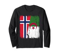 Norvège Algérie Demi Drapeau Norvégien Patrimoine Algérien Manche Longue