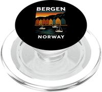 Norvège Bergen Bryggen Architecture norvégienne Oslo Retro PopSockets PopGrip pour MagSafe