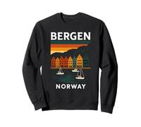 Norvège Bergen Bryggen Architecture norvégienne Oslo Retro Sweatshirt