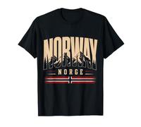 Norvège Drapeau de Montagne Vintage Souvenir de Voyage T-Shirt