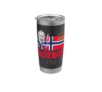 Norvège drapeau vintage viking et souvenir de navire Gobelet isotherme en acier inoxydable double paroi
