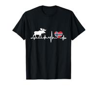 Norvège Heartbeat EKG Pulse Norwegian Roots Norway T-Shirt
