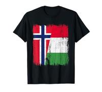 Norvège Italie Demi-drapeau Fière Norvégienne Italienne Pride T-Shirt