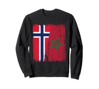 Norvège Maroc Demi Drapeau Norvégien Patrimoine Marocain Sweatshirt