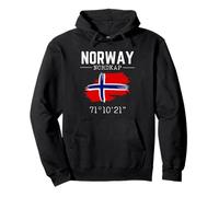 Norvège North Cape Flag Coordonnées Norvège North Cape Angler Sweat à Capuche