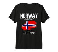 Norvège North Cape Flag Coordonnées Norvège North Cape Angler T-Shirt Haut de Gamme
