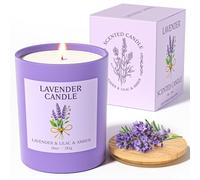 NORVENCE Lot de bougies parfumées à la lavande pour femme, bougies de soja de 283 g avec couvercle en bambou, cadeaux d'anniversaire pour femme et homme, bougie coulée à la main pour la relaxation