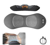 Norvo Triple Fusion Back Massager, 3-in-1 Back Massager with Traction Lifting, Rebound Memory Foam, Three Temperatures, Triple Backs Massagers, Sitting or Lying Down (light gray)