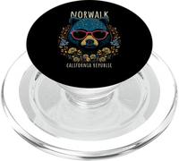 Norwalk CA Fun Ours à Lunettes Motif Fleurs PopSockets PopGrip pour MagSafe