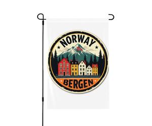 Norway Bergen House Impression Yard Garden Banner Polyester Double Face Drapeau Extérieur Moderne Vacances Décoration extérieure Cadeau