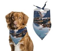 Norway Islands Bandana triangulaire pour chien en polyester lavable Bavoirs mignons pour animaux de compagnie pour chiens de taille moyenne et grande taille chiots et chats