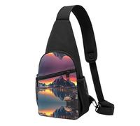 Norway Islands Sac à bandoulière décontracté en polyester durable avec plusieurs poches et porte-clés Sangle réglable pour homme et femme