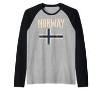 Norway with Norwegian Flag Colors. Men, Women & Kids Manche Raglan
