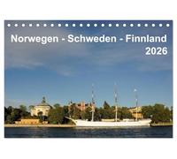 Norwegen - Schweden - Finnland (Tischkalender 2026 DIN A5 quer), CALVENDO Monatskalender: Monatskalender mit 13 Landschaftsbildern aus Norwegen, Schweden und Finnland