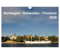 Norwegen - Schweden - Finnland (Wandkalender 2026 DIN A4 quer), CALVENDO Monatskalender: Monatskalender mit 13 Landschaftsbildern aus Norwegen, Schweden und Finnland