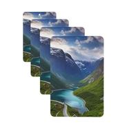 Norwegian Fjords Lot de 4 cartes de désodorisants de voiture personnalisés pour homme et femme - Tablettes d'aromathérapie - Cartes parfumées à suspendre pour armoire de salle de bain