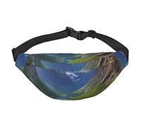 Norwegian Fjords Sac banane pour homme et femme Sac banane tendance Sac banane partout Sac à bandoulière Portefeuille Sac banane avec sangle réglable Sac de poitrine étanche pour voyage, randonnée,