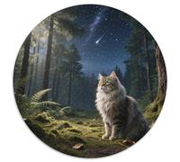 Norwegian Forest Cat 1000 Pièces Puzzles Convient Aux Adultes Aux Enfants Animals Puzzle Circulaire Décompression Et Cadeau Jeu Éducatif Défi Jouets Puzzle Bricolage Pour Décoration D’intérieur 1000pc