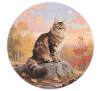 Norwegian Forest Cat 1000 Pièces Puzzles Convient Aux Adultes Aux Enfants Animals Puzzle Rond Décoration pour Enfants Cadeau Jeu D'Intelligence De l'art De La Décoration Moderne 1000pcs (67.5x67.5cm)