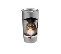 Norwegian Forest Cat Casquette de cérémonie de remise de diplôme Gobelet isotherme en acier inoxydable double paroi