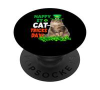 Norwegian Forest Cat Happy St Catricks Day St Patricks Day PopSockets PopGrip Adhésif