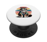 Norwegian Forest Cat Lunettes De Soleil Hawaï Plage Été PopSockets PopGrip Adhésif