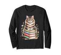 Norwegian Forest Cat Wegies Books Flowers Book Reading Manche Longue