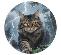 Norwegian Forest Chat 1000 Pièces Animaux Puzzle Circulaire Détente & Relaxation De l'art De La DécoRation Moderne Adultes Et Enfants Dès 14 Ans 1000pcs (67.5x67.5cm)