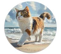 Norwegian Forest Chat Puzzle Rond 1000 Pièces Enfants Encastrement Qualité Supérieure Impossible Difficile Entertainment Artist' Art Relaxation 1000pcs (67.5x67.5cm)