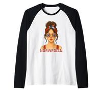 Norwegian Girl Norway Flag Norwegian Girlfriend Wife Manche Raglan